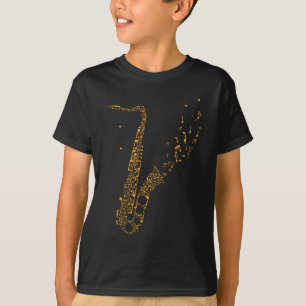 Camiseta Saxofón Instrumento de Notas Musicales Saxofonist