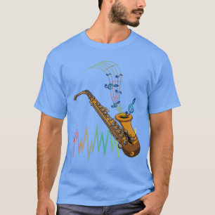 Camiseta Saxofón, instrumento del jugador saxofón de jazz