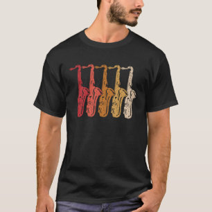 Camiseta Saxofón Jugador de Música Jazz Tenor 14