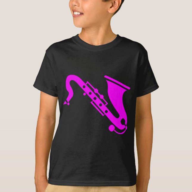 Camiseta Saxofón - magenta (Anverso)