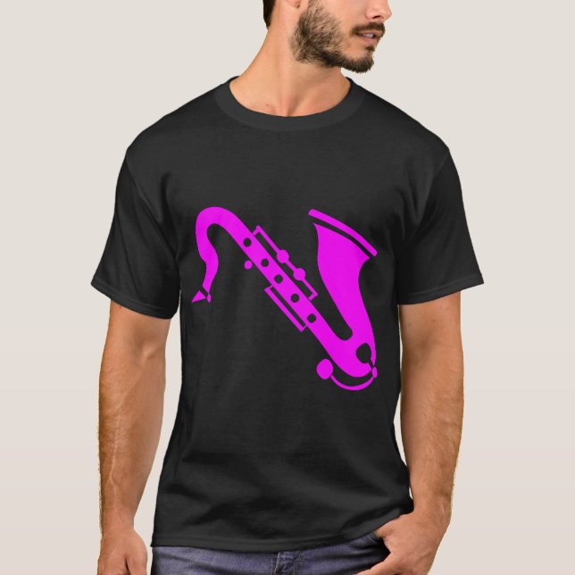 Camiseta Saxofón - magenta (Anverso)