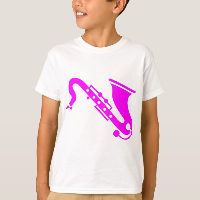Camiseta Saxofón - magenta (Anverso)