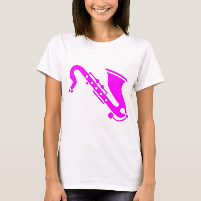 Camiseta Saxofón - magenta (Anverso)