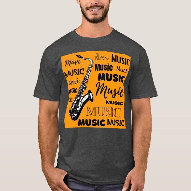 Camiseta saxofón, música (Anverso)
