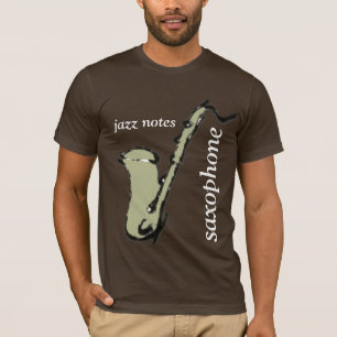 Camiseta saxofón, música de jazz