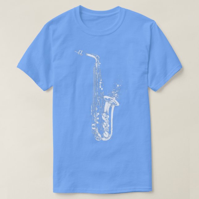 Camiseta Saxofón, Música, Jazz, Blues, Rock, (Diseño del anverso)