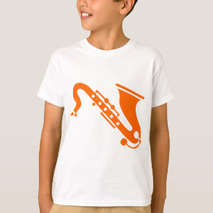 Camiseta Saxofón - Naranja