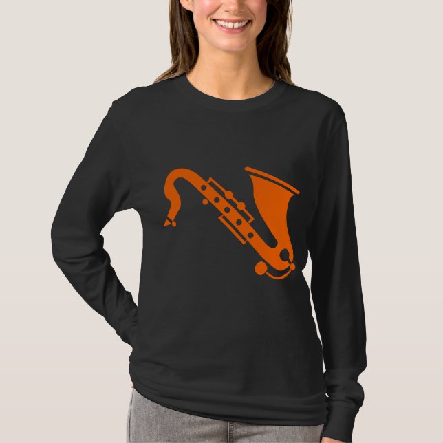Camiseta Saxofón - Naranja (Anverso)