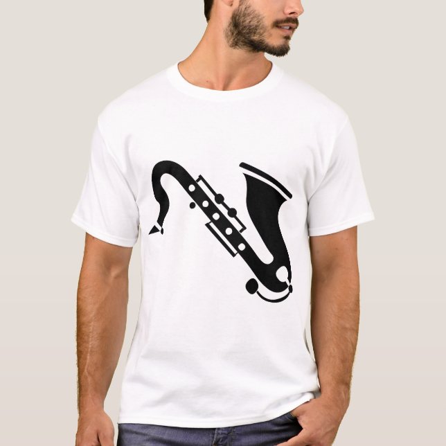 Camiseta Saxofón - Negro (Anverso)