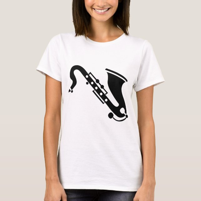 Camiseta Saxofón - Negro (Anverso)