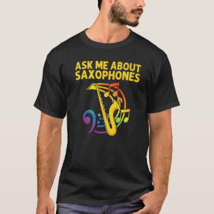 Camiseta Saxofón Para Hombres Instrumento De Lectura 2