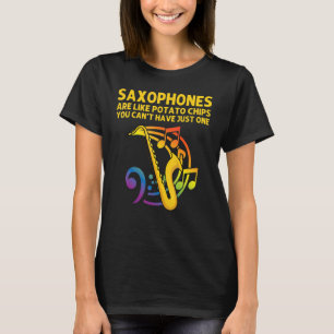 Camiseta Saxofón Para Hombres Mujeres Instrumento De Red