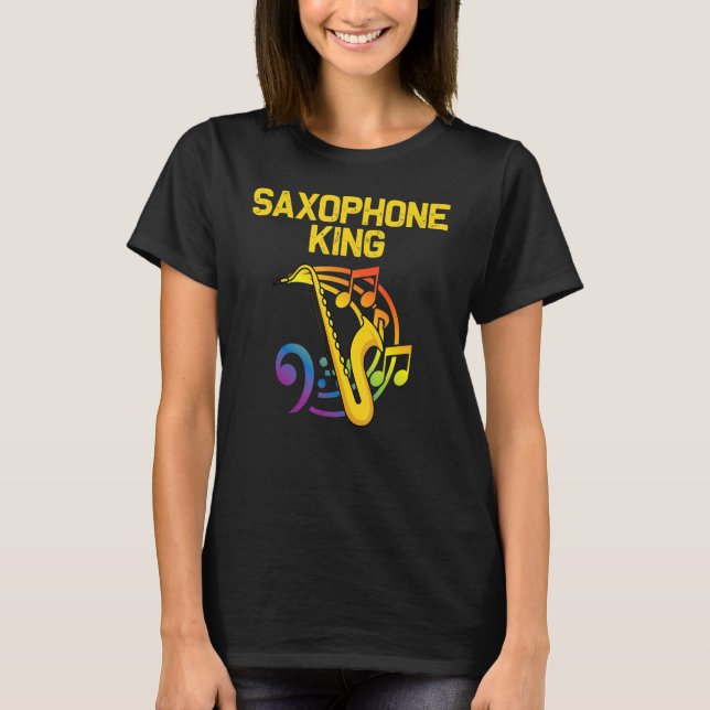 Camiseta Saxofón Para Hombres Papá Instrumento De Red (Anverso)