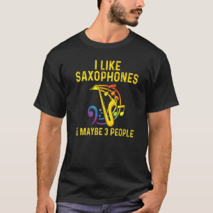 Camiseta Saxofón para hombres y mujeres instrumento de leng