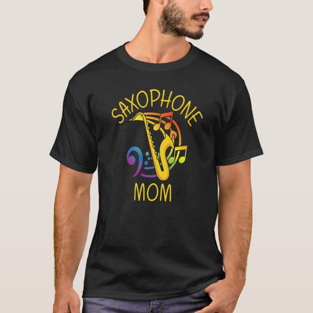 Camiseta Saxofón Para Mamá Mujer Instrumento De Red (Anverso)