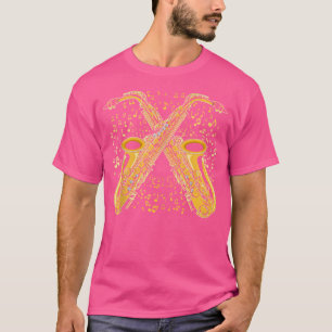 Camiseta Saxofón Player Saxofonista Jazz Music Notes Saxo