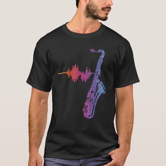 Camiseta Saxofón Reeds Sonido Frecuencia Saxofonista Mouthp (Anverso)