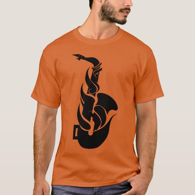 Camiseta Saxofón retro de dibujos animados (Anverso)