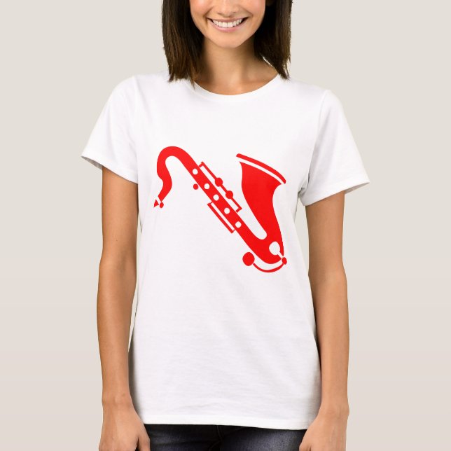 Camiseta Saxofón - Rojo (Anverso)