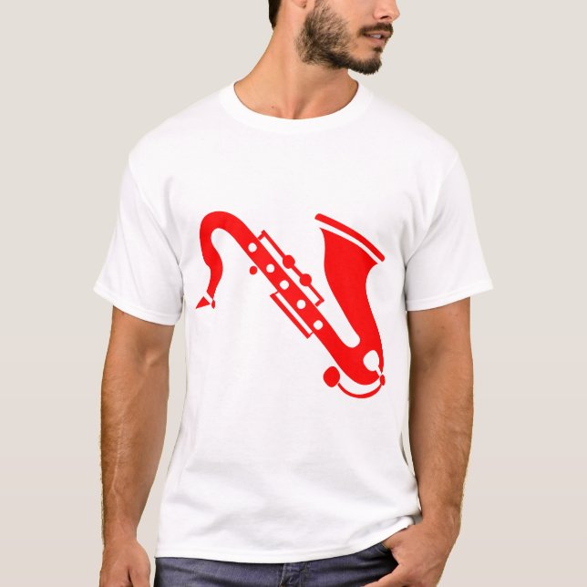 Camiseta Saxofón - Rojo (Anverso)