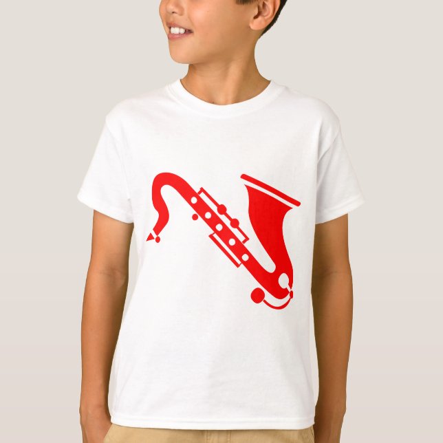 Camiseta Saxofón - Rojo (Anverso)