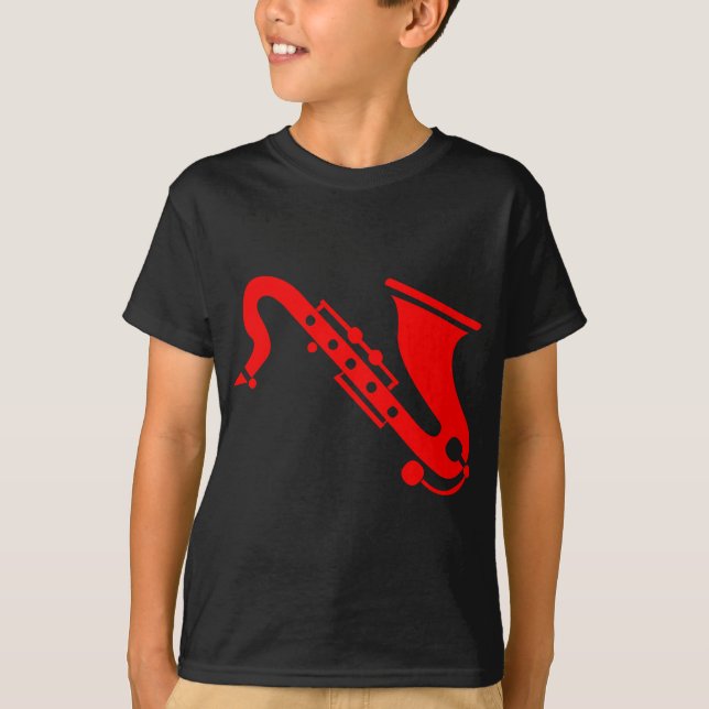 Camiseta Saxofón - Rojo (Anverso)