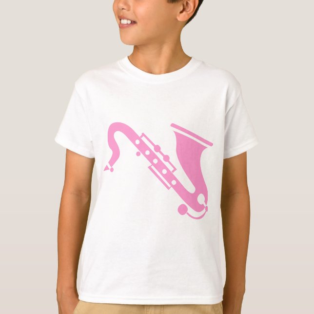 Camiseta Saxofón - Rosa (Anverso)