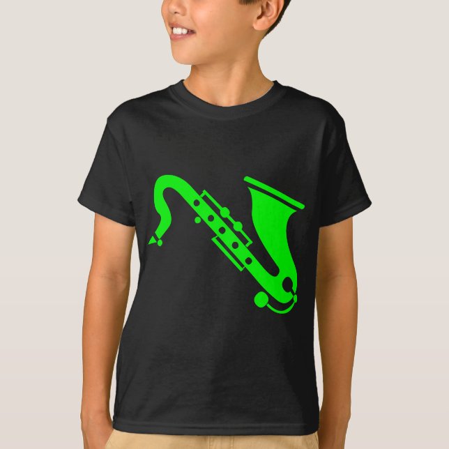 Camiseta Saxofón - Verde (Anverso)