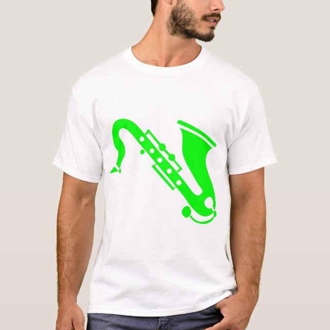 Camiseta Saxofón - Verde (Anverso)