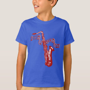 Camiseta Saxofón y notas muy Guay