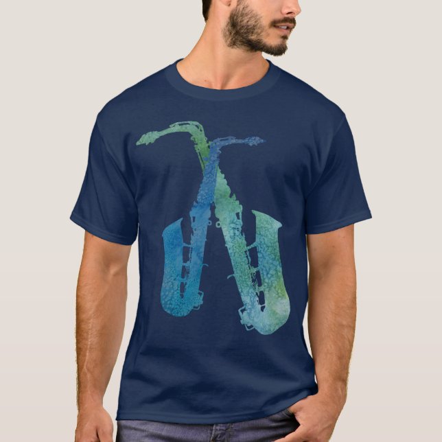 Camiseta Saxofones eléctricos de los azules (Anverso)