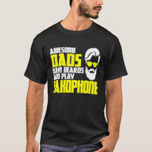 Camiseta Saxofonista con barba Día del padre Saxofonista