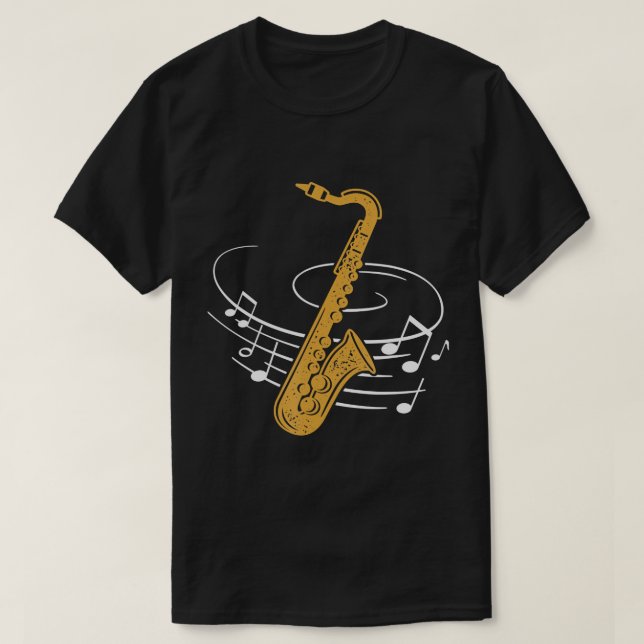 Camiseta Saxofonista de instrumentos de música jazz saxofón (Diseño del anverso)
