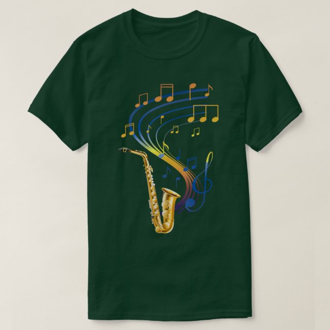 Camiseta Saxofonista de música jazz saxofonista retro (Diseño del anverso)