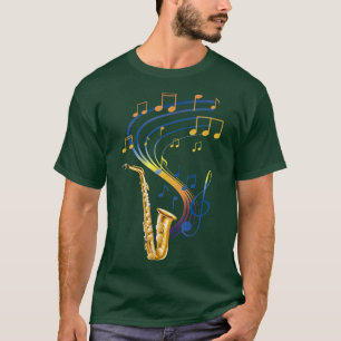 Camiseta Saxofonista de música jazz saxofonista retro