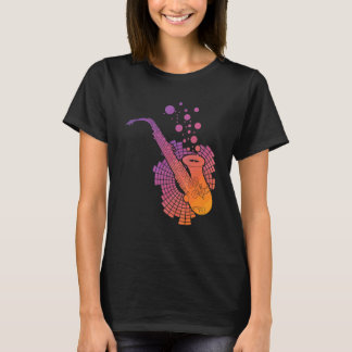 Camiseta Saxofonista Jazz Music Notes Sax Player Saxofhone