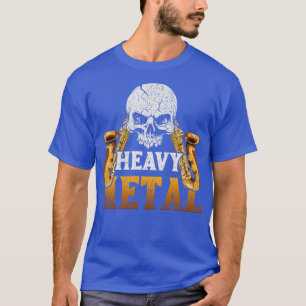 Camiseta Saxofonista saxofón fuerte Metalizado