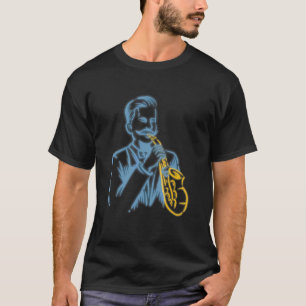 Camiseta Saxofonista Saxofón, músico de jazz saxofonista