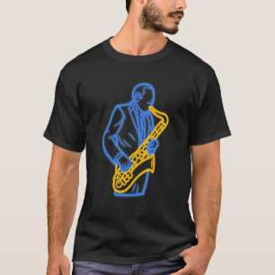 Camiseta Saxofonista Saxofón, músico de jazz saxofonista