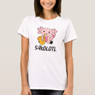 Camiseta Saxolotl Toca Música Saxofónica Un Dulce Axolotl