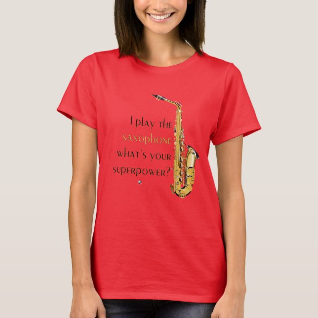 Camiseta Saxophone Abbildung mit Inschrift (Anverso)