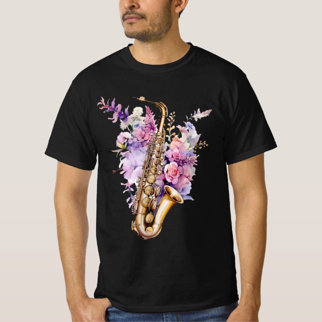 Camiseta Saxophone- Colorful graffiti  (Anverso)