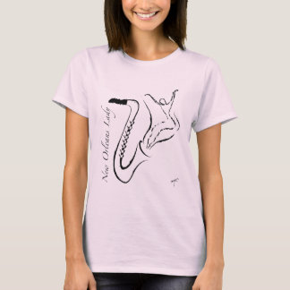 Camiseta Saxophone. de las señoras T. de New Orleans