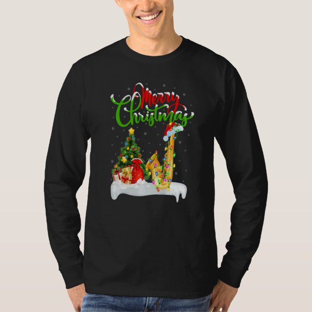 Camiseta Saxophone Music  Xmas Decorations Saxophone Christ (Anverso)