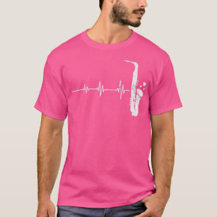 Camiseta Saxophone Player Heartbeat Funny Jazz Music Musici