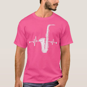 Camiseta Saxophone Player Heartbeat Funny Jazz Music Musici