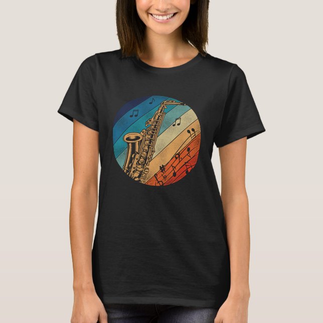 Camiseta Saxophone Retro Vintage  1 (Anverso)