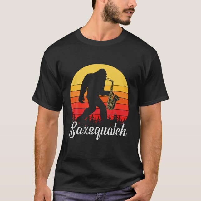 Camiseta Saxquatch Sasquatch Saxophone Funny Bigfoot Pun T (Anverso)
