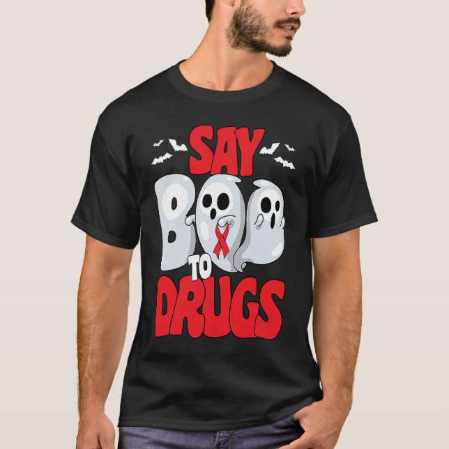 Camiseta Say Boo To Drugs Red Ribbon Week Awareness Hallowe (Anverso)
