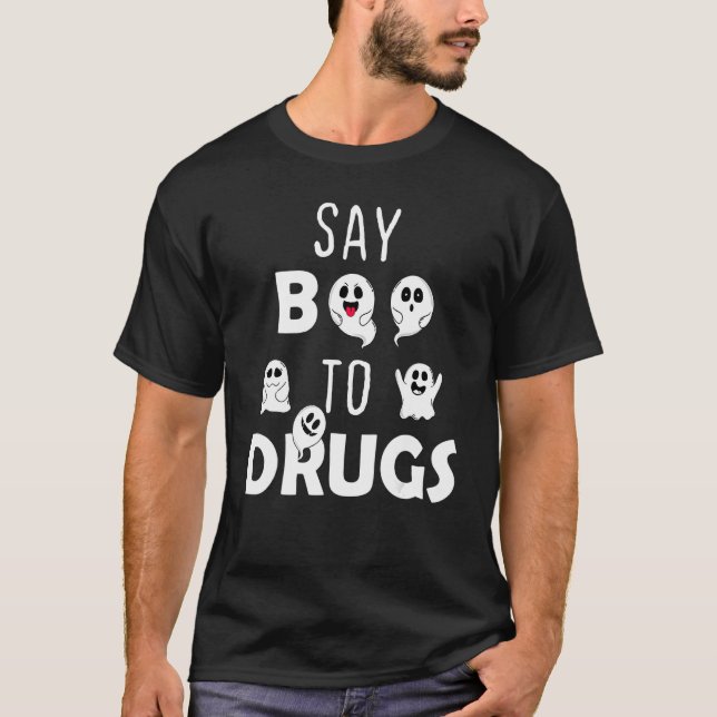 Camiseta Say Boo To Drugs Red Ribbon Week   Ghosts Hallowee (Anverso)